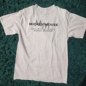 Vintage Mickey Mouse Nassau Bahamas Tourist Tee Sherpy’s Disney Gray L